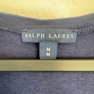 Ralph Lauren Tank Top Womens Medium Navy Blue V-Neck Embroidered Pony Logo